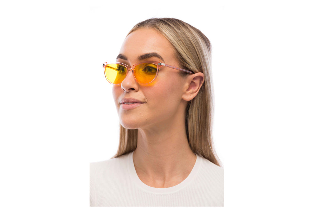 Man Wearing Melissa Light Sensitivity Glasses