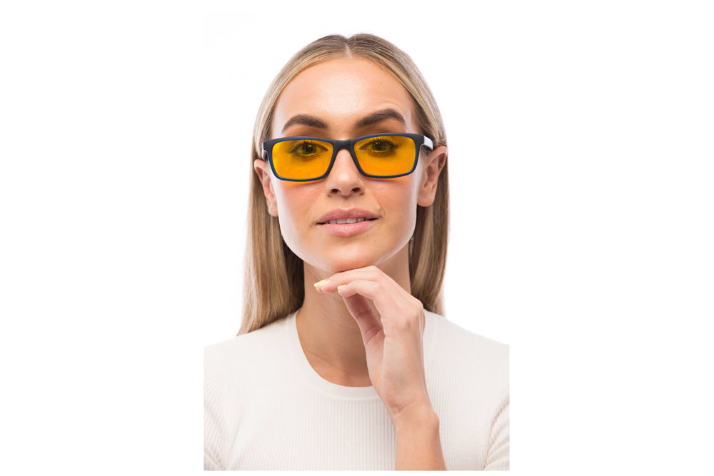 Woman Wearing Hudson Light Sensitivity Glasses