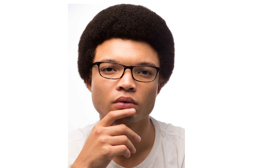 Man Wearing Tortoise Shell Computer Glasses Prescription