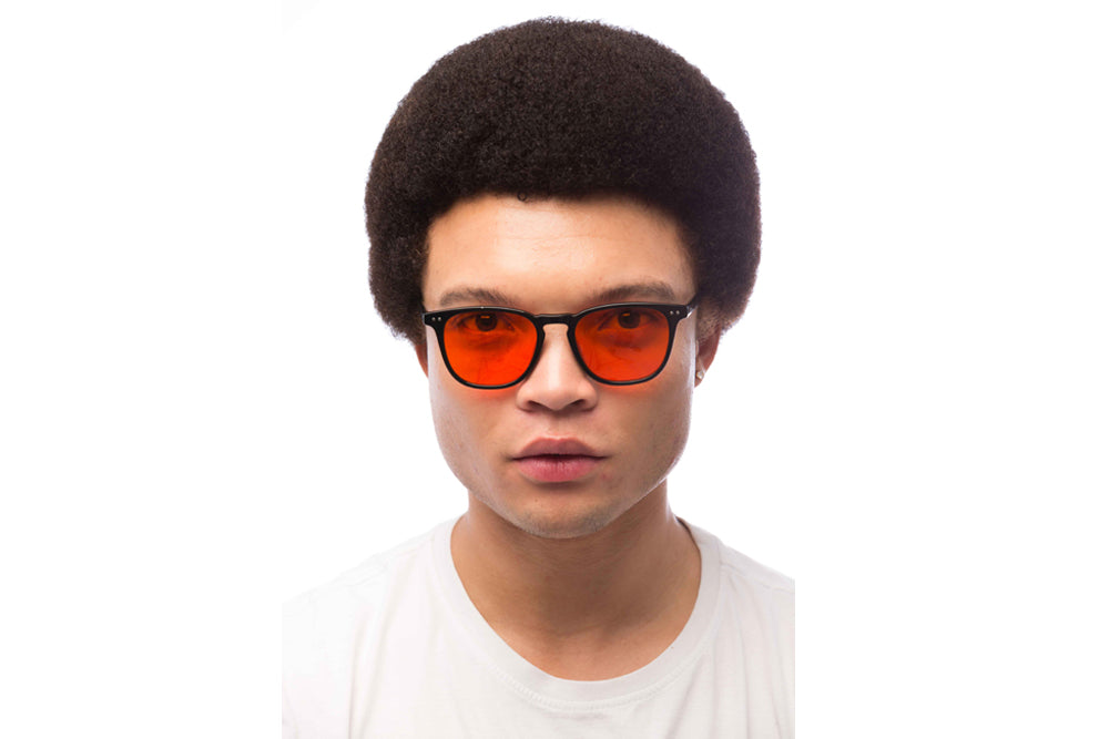Man Wearing Parker Blue Light Blocking Glasses Readers