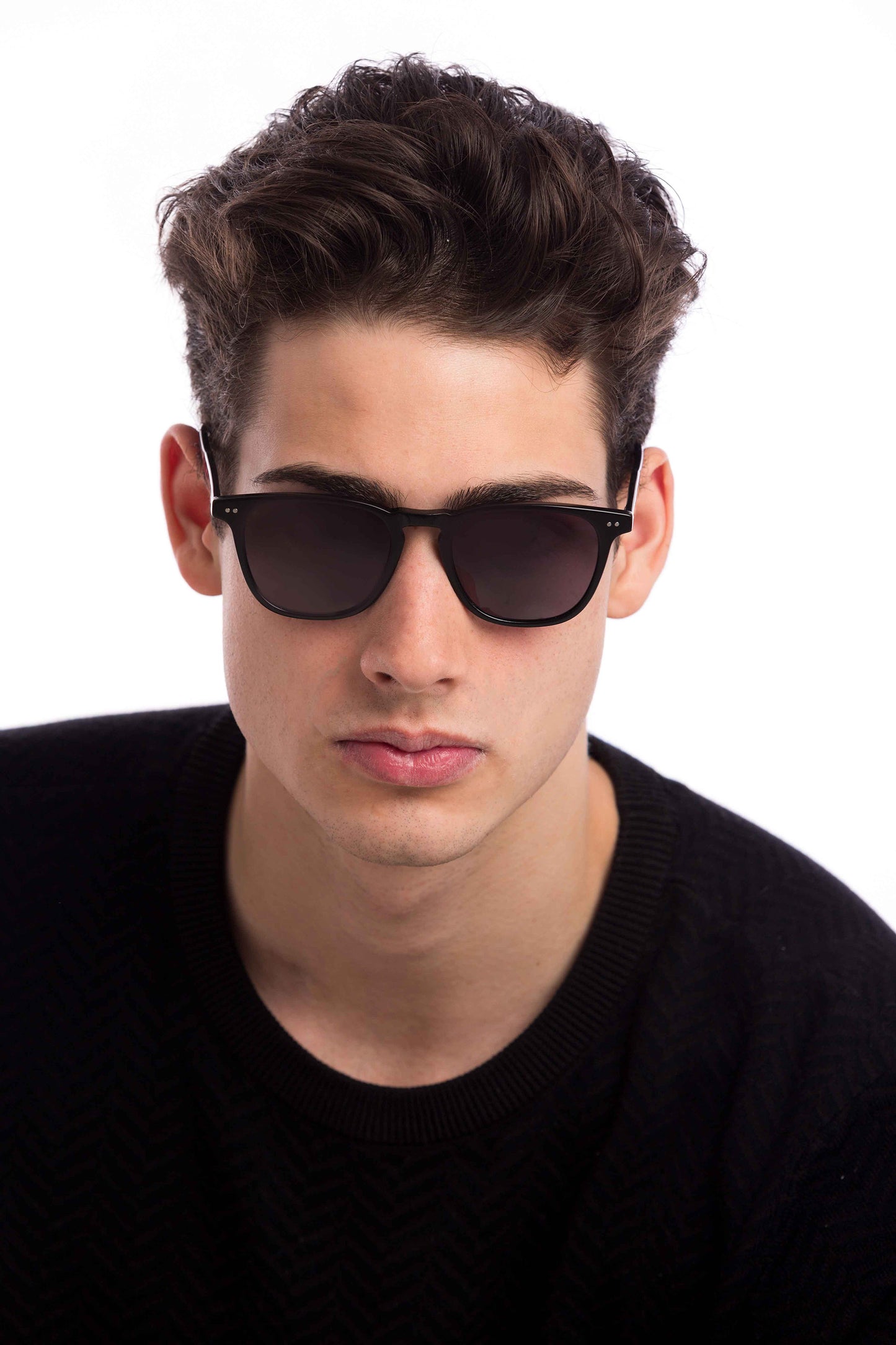 Man Wearing Parker Sunglasses Prescription (Grey)