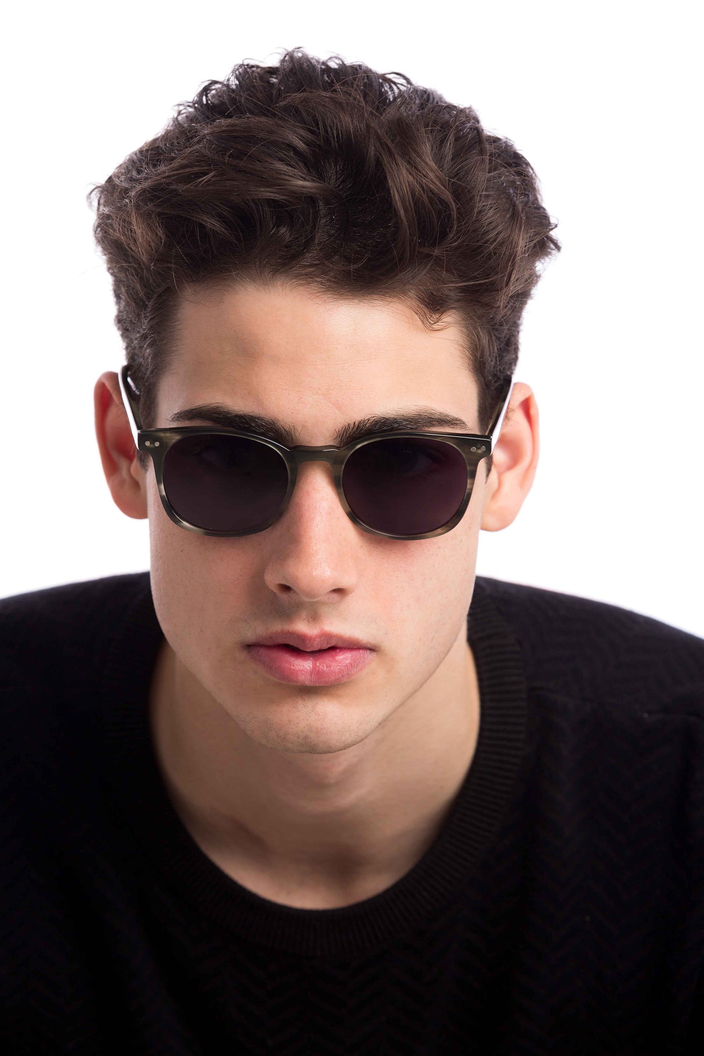 Man Wearing Arrow Sunglasses (Grey)