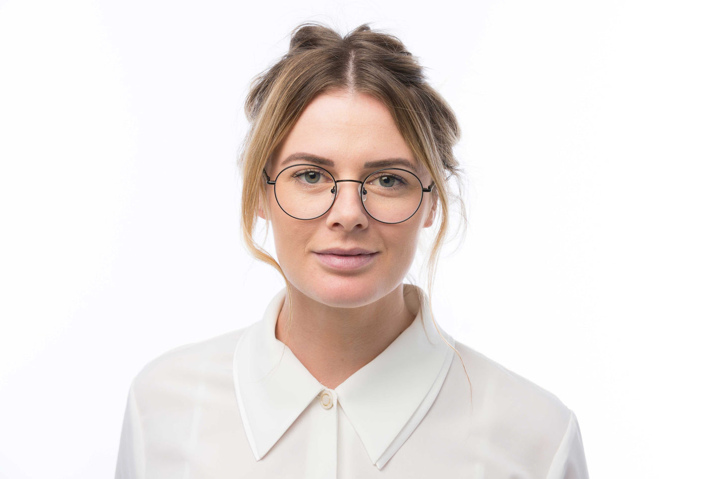 Woman Wearing Lennon Computer Glasses Readers